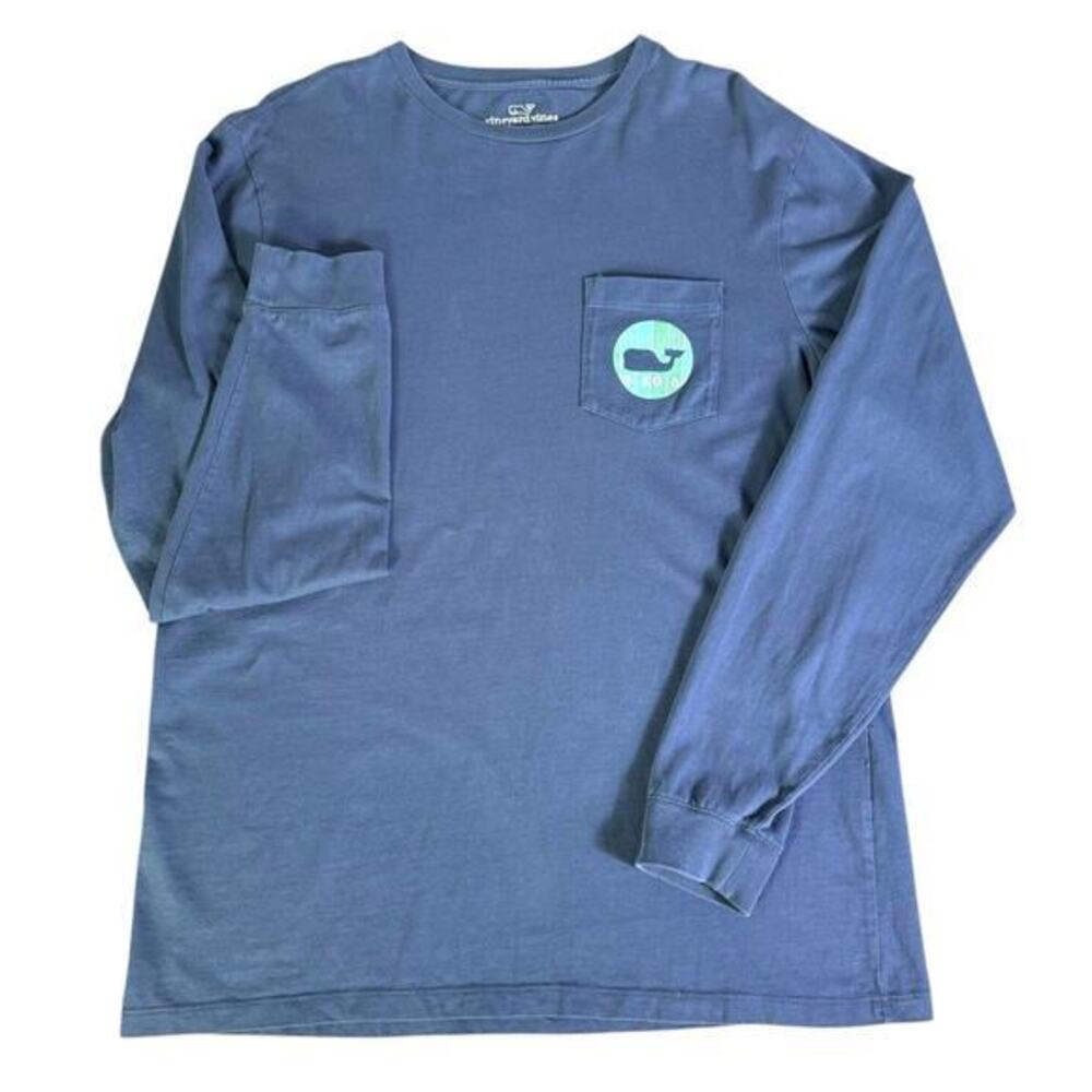 Vineyard Vines Size M Every Tailgate Should Feel This Good LS Navy Blue T Shirt